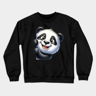 Cute Panda Playing Peek a Boo Crewneck Sweatshirt